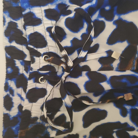 Calvin Klein Animal Print Sheer Drawstring Polyester Pants Beach Lounge Sz M NWT - Picture 3 of 8